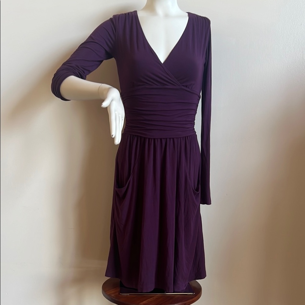 Athleta Purple Long Sleeve Wrap Dress